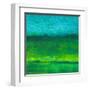 Oil Painting Texture. Green And Blue-landio-Framed Art Print