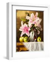 Oil Painting with Flowers Roses, Still Life Painting-Lilun-Framed Art Print