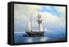 Oil Paintings Sea Landscape. Ships, Boats, Fisherman. Fine Art.-Yarikart-Framed Stretched Canvas