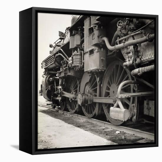 Oil Powered Southern Pacific Locomotive Wheels-null-Framed Stretched Canvas