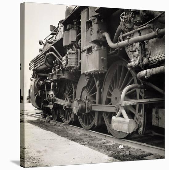 Oil Powered Southern Pacific Locomotive Wheels-null-Stretched Canvas