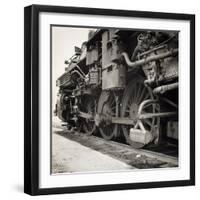 Oil Powered Southern Pacific Locomotive Wheels-null-Framed Premium Photographic Print