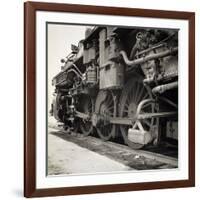 Oil Powered Southern Pacific Locomotive Wheels-null-Framed Photographic Print