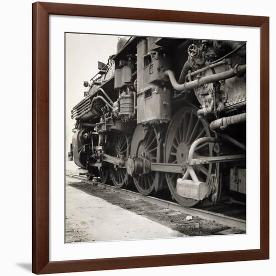 Oil Powered Southern Pacific Locomotive Wheels-null-Framed Photographic Print