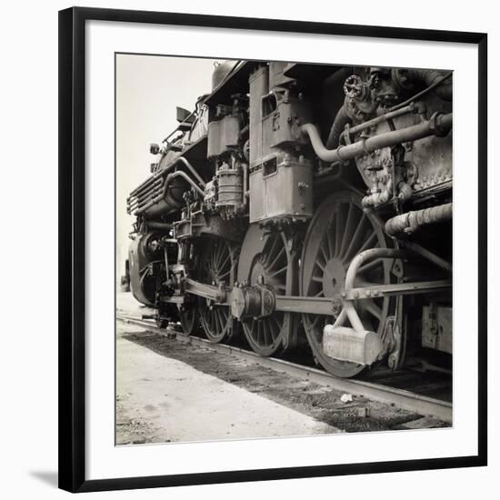 Oil Powered Southern Pacific Locomotive Wheels-null-Framed Photographic Print