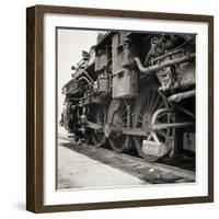 Oil Powered Southern Pacific Locomotive Wheels-null-Framed Photographic Print