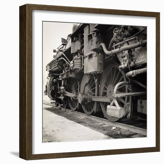 Oil Powered Southern Pacific Locomotive Wheels-null-Framed Photographic Print