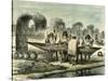 Oil Production of Turtle Eggs by Conibos 1869 Peru-null-Stretched Canvas