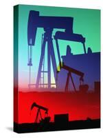Oil Pumps, Colorado-Chris Rogers-Stretched Canvas