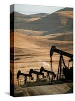 Oil Pumps Work the Midway Sunset Oil Field West of Taft, Calif.-null-Stretched Canvas
