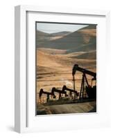 Oil Pumps Work the Midway Sunset Oil Field West of Taft, Calif.-null-Framed Photographic Print