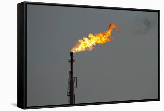 Oil Refinery Gas Flare, Aruba-Paul Souders-Framed Stretched Canvas