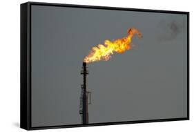 Oil Refinery Gas Flare, Aruba-Paul Souders-Framed Stretched Canvas