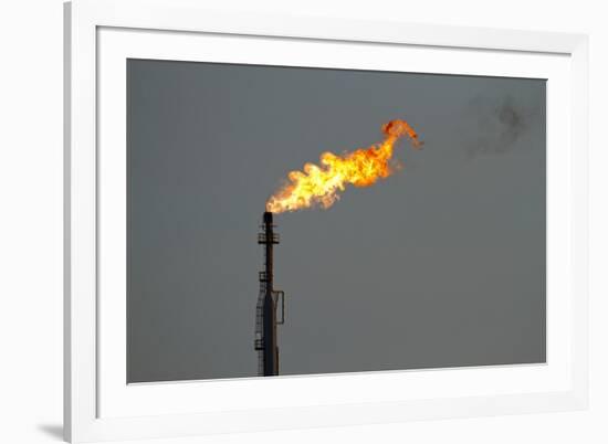 Oil Refinery Gas Flare, Aruba-Paul Souders-Framed Photographic Print