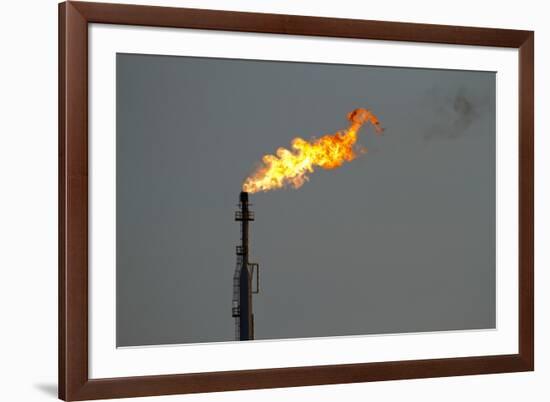 Oil Refinery Gas Flare, Aruba-Paul Souders-Framed Photographic Print