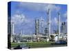 Oil Refinery on Bank of Mississippi Near Baton Rouge, Louisiana, USA-Anthony Waltham-Stretched Canvas