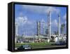 Oil Refinery on Bank of Mississippi Near Baton Rouge, Louisiana, USA-Anthony Waltham-Framed Stretched Canvas