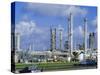 Oil Refinery on Bank of Mississippi Near Baton Rouge, Louisiana, USA-Anthony Waltham-Stretched Canvas