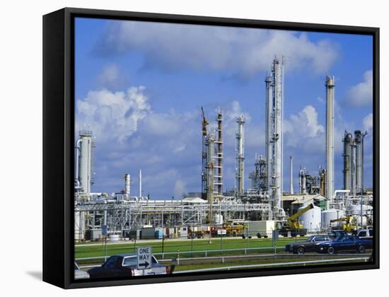 Oil Refinery on Bank of Mississippi Near Baton Rouge, Louisiana, USA-Anthony Waltham-Framed Stretched Canvas