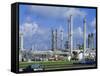 Oil Refinery on Bank of Mississippi Near Baton Rouge, Louisiana, USA-Anthony Waltham-Framed Stretched Canvas