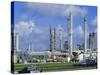 Oil Refinery on Bank of Mississippi Near Baton Rouge, Louisiana, USA-Anthony Waltham-Stretched Canvas