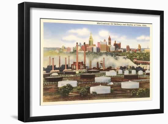 Oil Refinery, Skyline, Tulsa, Oklahoma-null-Framed Art Print