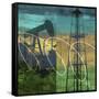 Oil Rig and Oil Well Collage-Sisa Jasper-Framed Stretched Canvas