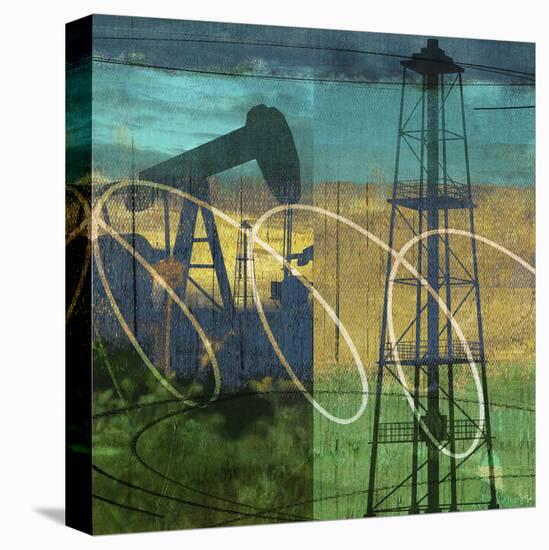 Oil Rig and Oil Well Collage-Sisa Jasper-Stretched Canvas