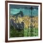 Oil Rig and Oil Well Collage-Sisa Jasper-Framed Art Print