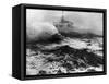 Oil Rig in Stormy Sea-null-Framed Stretched Canvas
