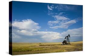 Oil Rig in the Savannah of Wyoming, United States of America, North America-Michael Runkel-Stretched Canvas