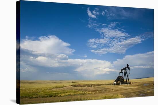 Oil Rig in the Savannah of Wyoming, United States of America, North America-Michael Runkel-Stretched Canvas