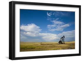 Oil Rig in the Savannah of Wyoming, United States of America, North America-Michael Runkel-Framed Photographic Print