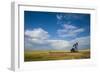 Oil Rig in the Savannah of Wyoming, United States of America, North America-Michael Runkel-Framed Photographic Print