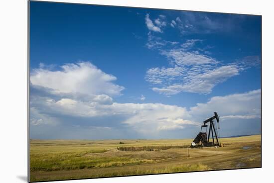 Oil Rig in the Savannah of Wyoming, United States of America, North America-Michael Runkel-Mounted Photographic Print