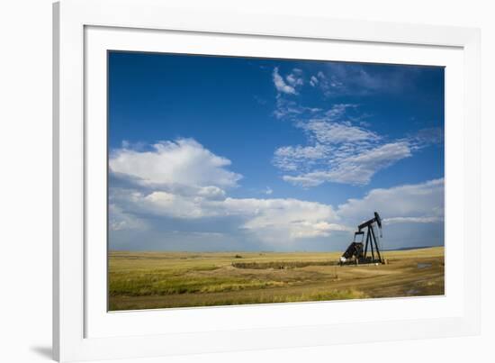 Oil Rig in the Savannah of Wyoming, United States of America, North America-Michael Runkel-Framed Photographic Print