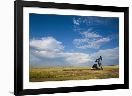 Oil Rig in the Savannah of Wyoming, United States of America, North America-Michael Runkel-Framed Photographic Print