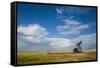 Oil Rig in the Savannah of Wyoming, United States of America, North America-Michael Runkel-Framed Stretched Canvas
