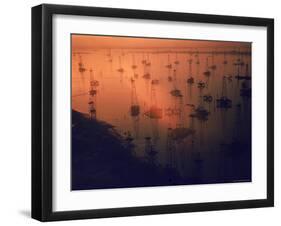 Oil Rigs Dating from the 1920's Dot the Shallows of Galveston Bay-Ralph Crane-Framed Photographic Print