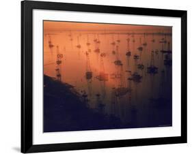 Oil Rigs Dating from the 1920's Dot the Shallows of Galveston Bay-Ralph Crane-Framed Photographic Print