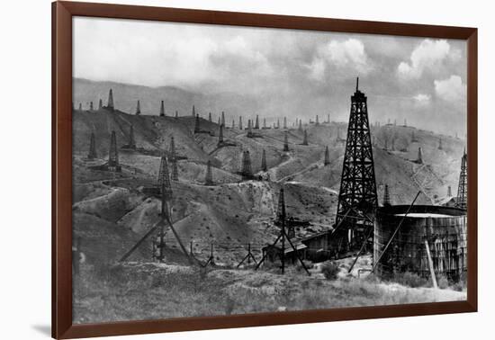 Oil Rigs Near Taft, California-null-Framed Photographic Print