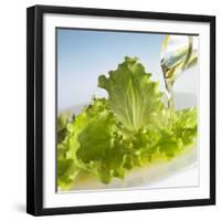 Oil Running onto Lettuce Leaves-Brigitte Wegner-Framed Photographic Print