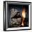 Oil Shale Rock Burns on its Own Once Lit with a Blow Torch-null-Framed Photographic Print