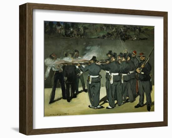 Oil Sketch for the Execution of Emperor Maximilian, 1867-Edouard Manet-Framed Giclee Print
