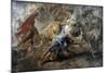 Oil Sketch for the Lion Hunt, 1621-1622-Peter Paul Rubens-Mounted Giclee Print