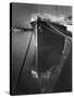 Oil Tanker Tied Up at Dock While it Is Being Loaded with Barrels of Oil-Margaret Bourke-White-Stretched Canvas