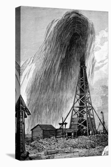 Oil Well, 19th Century-Science Photo Library-Stretched Canvas