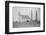 Oil Well Construction behind Church-null-Framed Photographic Print