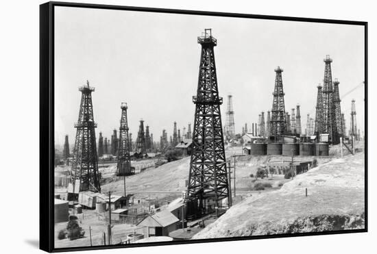 Oil Well Field-null-Framed Stretched Canvas
