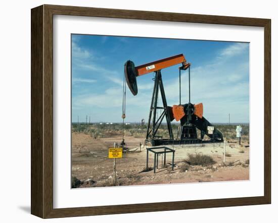 Oil Well Pump, Near Odessa, Texas, USA-Walter Rawlings-Framed Photographic Print